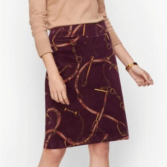 Talbots Plum Corduroy Status Aline Skirt - Picture 2 of 5